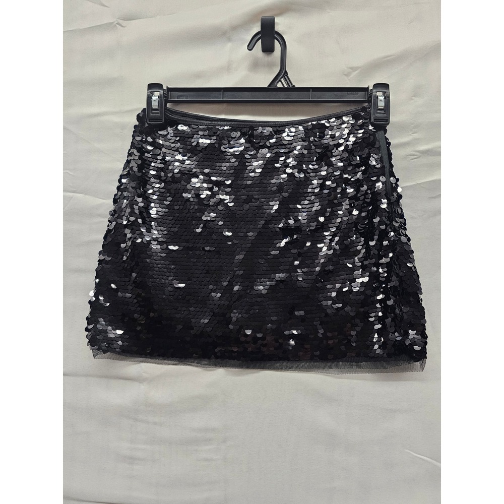 Wild Fable Black Sequin Skort Mini Skirt‎ Shorts XXS Party Night Out F00356199
